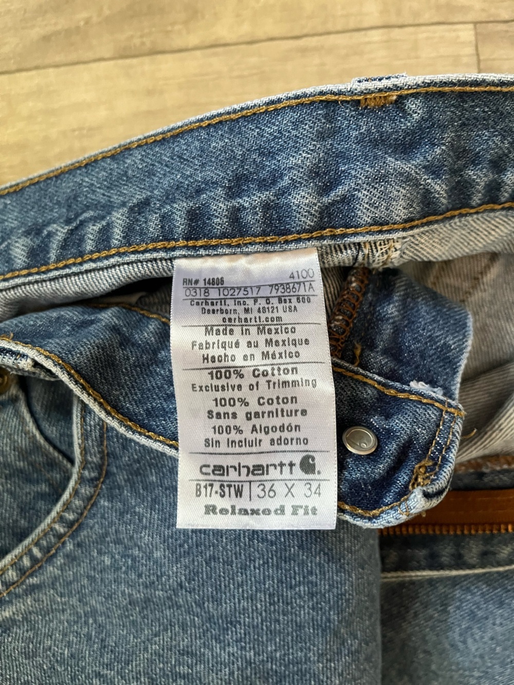 Carhartt Men’s Relaxed Fit Light Blue Denim Jeans